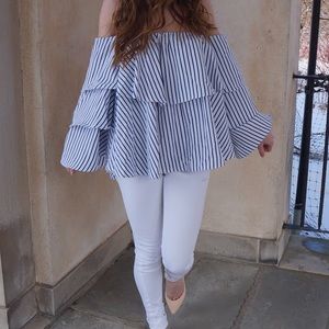 Top off the shoulder ruffled